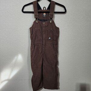 Berne Workwear 4T Brown Canvas Insulated Kids Overalls